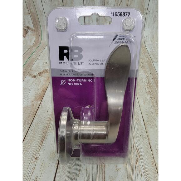 RELIABILT Olivia Satin Nickel Interior/Exterior Non-Turning Dummy Door Handle - Picture 1 of 5